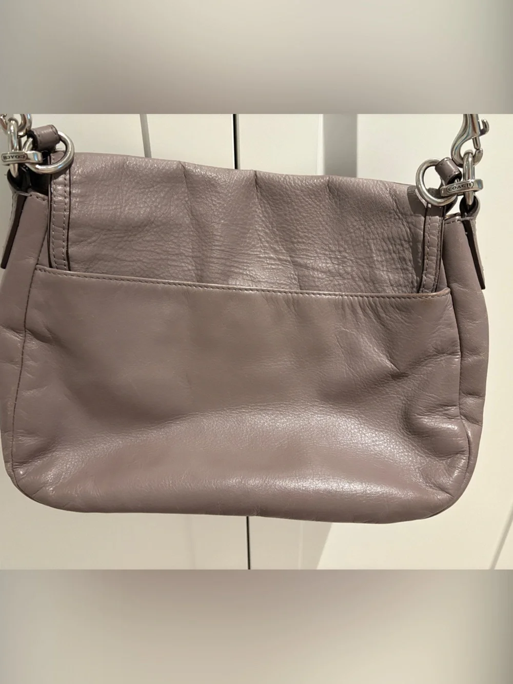 Coach Leather Flap Crossbody in Dusty Mauve - Picture 3 of 8